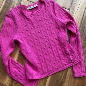 Polo Jeans Company Cable Knit Sweater in Perfect Pink. Great for Valentine’s Day